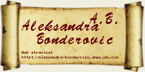 Aleksandra Bonderović vizit kartica